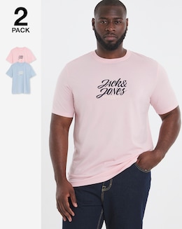 Jack &amp; Jones Avria Logo T-Shirt 2 Pack - Multi