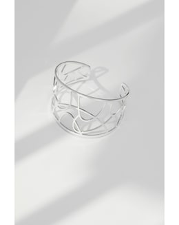 Jon Richard Silver Plated Open Cage Cuff Bangle Bracelet