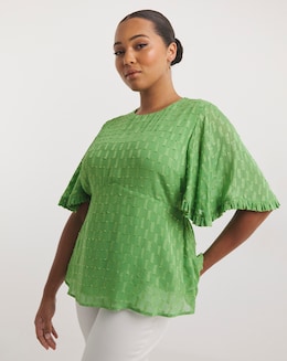 Joanna Hope Metallic Dobby Blouse