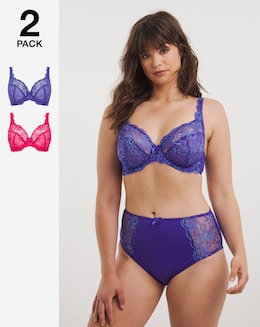 Pretty Secrets 2 Pack Ella Lace Full Cup Wired Bras B-K