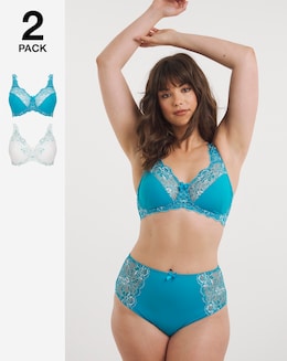 Pretty Secrets 2 Pack Ella Lace Full Cup Non Wired Bras B-H