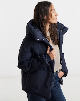 Navy Funnel Neck Padded Ciat