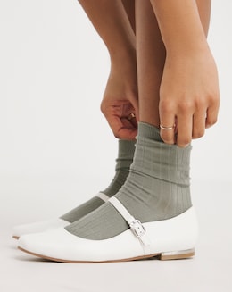 Simply Be Emilie Mary Jane Stretch Strap Ballerina Shoes - Extra Wide Fit (EEE)