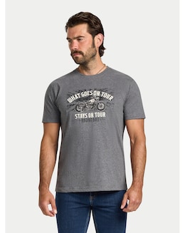 Raging Bull What Goes On Tour Print T-Shirt Dark Grey Marl
