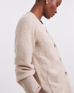 Cosy Yarn Oatmeal Boyfriend Cardigan