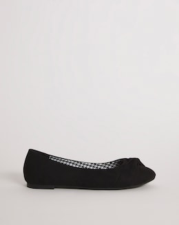 Nova Twist Front Ballerina Shoes - Wide Fit (E)
