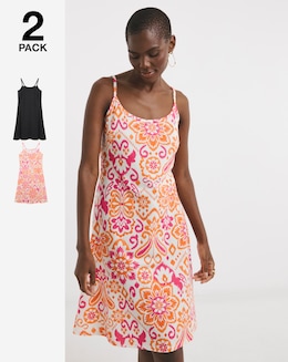 2 Pack Strappy Cami Dress