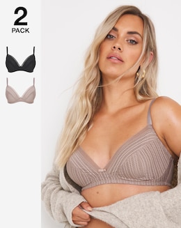 Pretty Secrets 2 Pack Mollie Everyday Stripe Non Wired Bras B-F