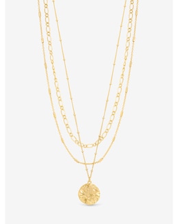 Mood Gold Molten Coin Multirow Pendant