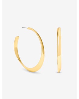 Mood Gold Polished Oval Hoop Earrings