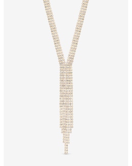 Mood Gold Crystal Multi Row Y Statement Necklace