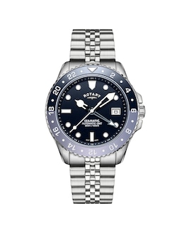 Rotary Men GMT Blue Dial Bracelet Watch