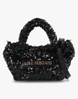 Love Moschino Sequin Black Top Handle Bag