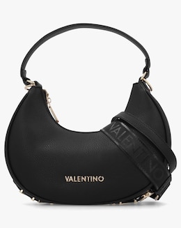 Valentino Bags Shelby Black Logo Letter Hobo Bag