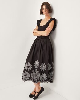 Monsoon Ella Frill Floral Midi Dress