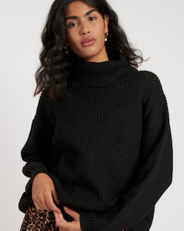 Nobody's Child Longline Roll Neck Jumper