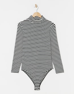 Stripe Roll Neck Bodysuit