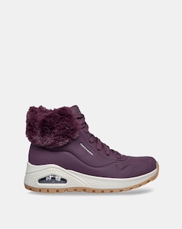 Skechers Uno Rugged Faux Fur Collar Lace Up Sneaker Boot - Standard Fit