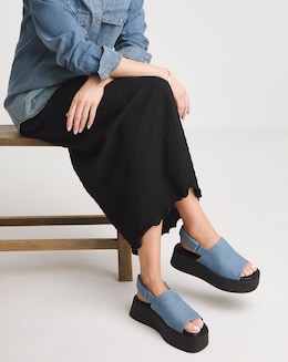 Simply Be Maddie Slingback Flatform Sandals - Extra Wide Fit (EEE)