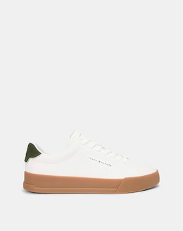 Tommy Hilfiger Leather Court - Ecru/Green