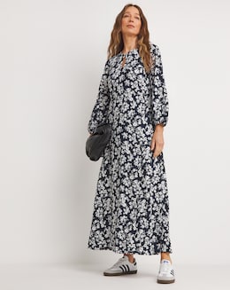 Textured Jersey Keyhole Maxi Dress