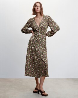 Mango Martis Printed Cut-Out Detail Dress