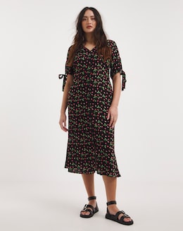 Joe Browns Tie Detail Woven Print Strawberry Print Dress