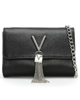 Valentino Bags Divina Black Pebbled Shoulder Bag