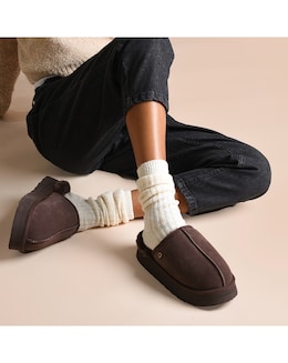 Just Sheepskin Ladies Mabel Sheepskin Platform Mule Slipper