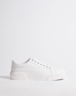 Sicilly Canvas Trainers Chunky Ribbed Sole - Extra Wide Fit (EEE)