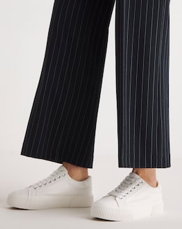 Sicilly Canvas Trainers Chunky Ribbed Sole - Wide Fit (E)