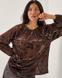 Monsoon Dua Floral Devore Blouse
