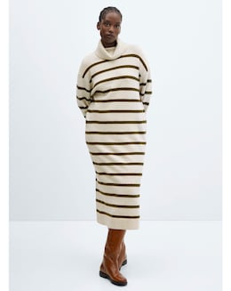 Mango Roll-Neck Slouchy Knitted Jumper Dress