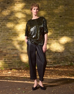 Sequin Short Sleeve Top