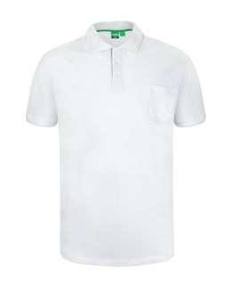 D555 Big &amp; Tall Grant Fully Combed Pique Polo Shirt with Pocket - White