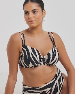 Underwired Zebra Print Bikini Top