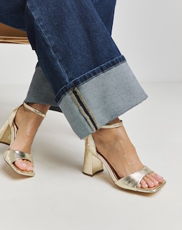 London Barely There Block Heel Sandals - Extra Wide Fit (EEE)