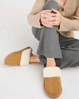 Albza Suede Closed Toe Slippers - Wide Fit (E)