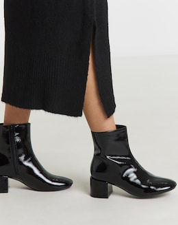 Anastasia Low Block Heel Ankle Boots - Wide Fit (E)
