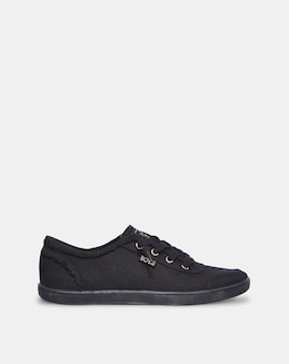 Skechers Black Bobs B Cute Canvas Lace Up- Wide Fit (E)