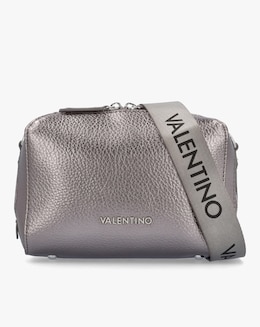 Valentino Bags Pattie Haversack Pewter  Pebbled Cross Body Bag