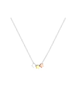 Simply Silver Sterling Silver 925 Tri Tone Triple Star Necklace - Gift Boxed