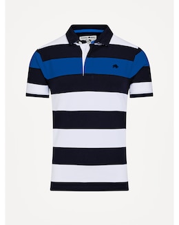 Raging Bull Classic Jersey Contrast Panel Polo Navy