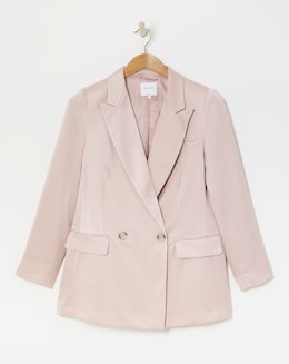 Satin Double Breasted Blazer