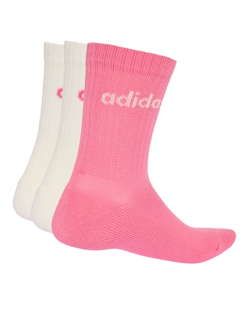 adidas 3 Pack Linear Logo Crew Socks