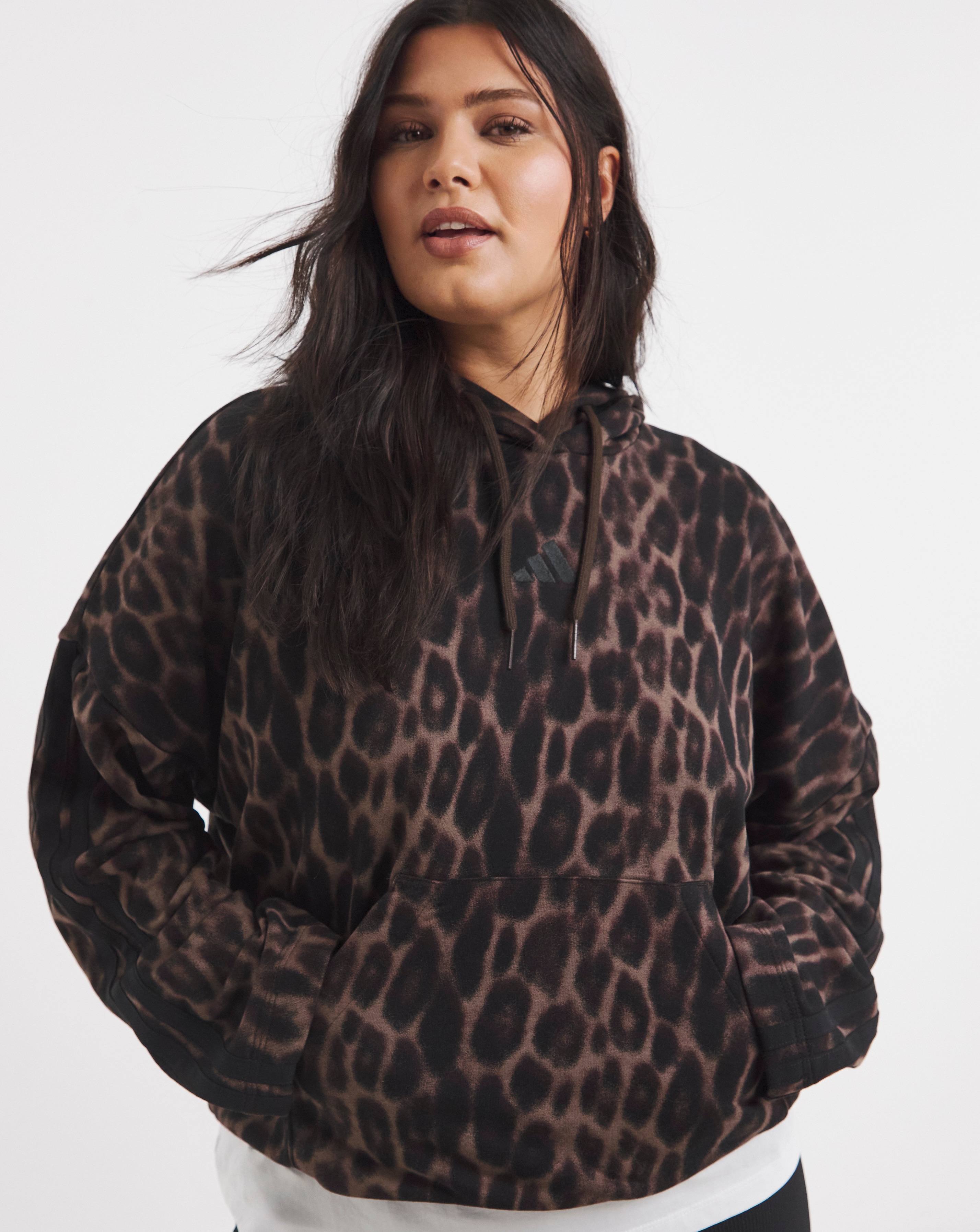 adidas Leopard Print 3 Stripes Hoodie