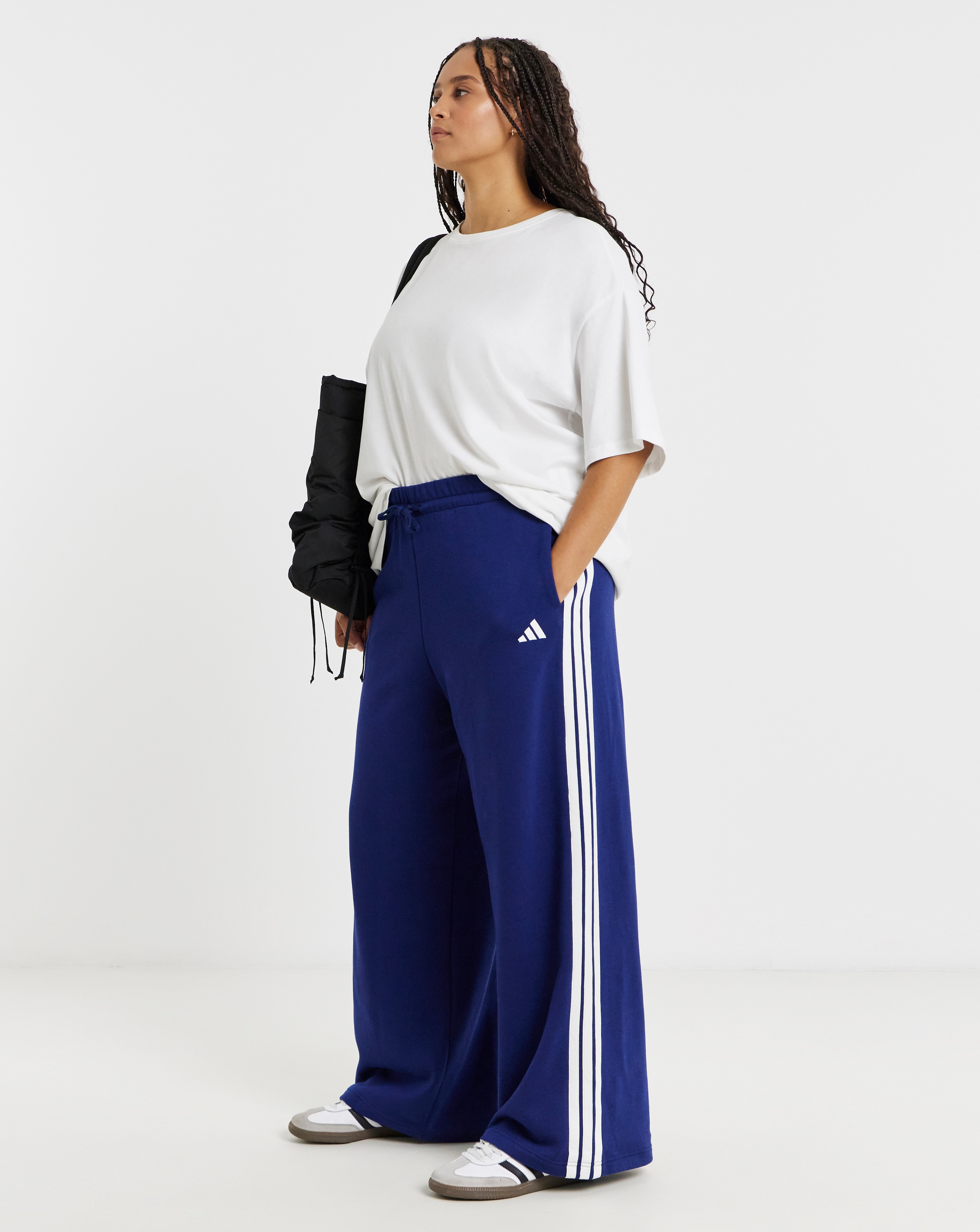 adidas 3 Stripe Wide Leg Joggers