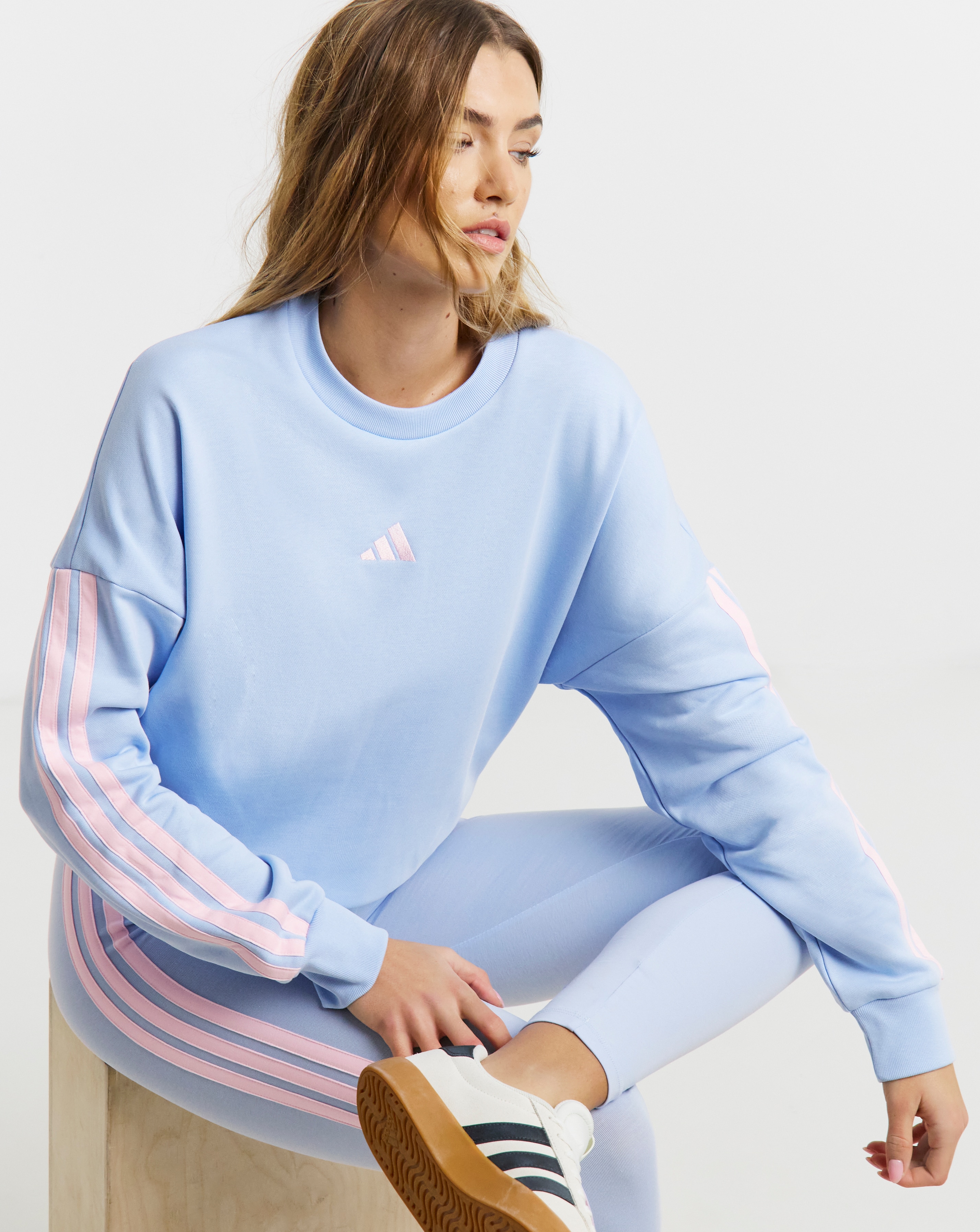 New In - adidas 3 Stripes Crew Neck Sweatshirt