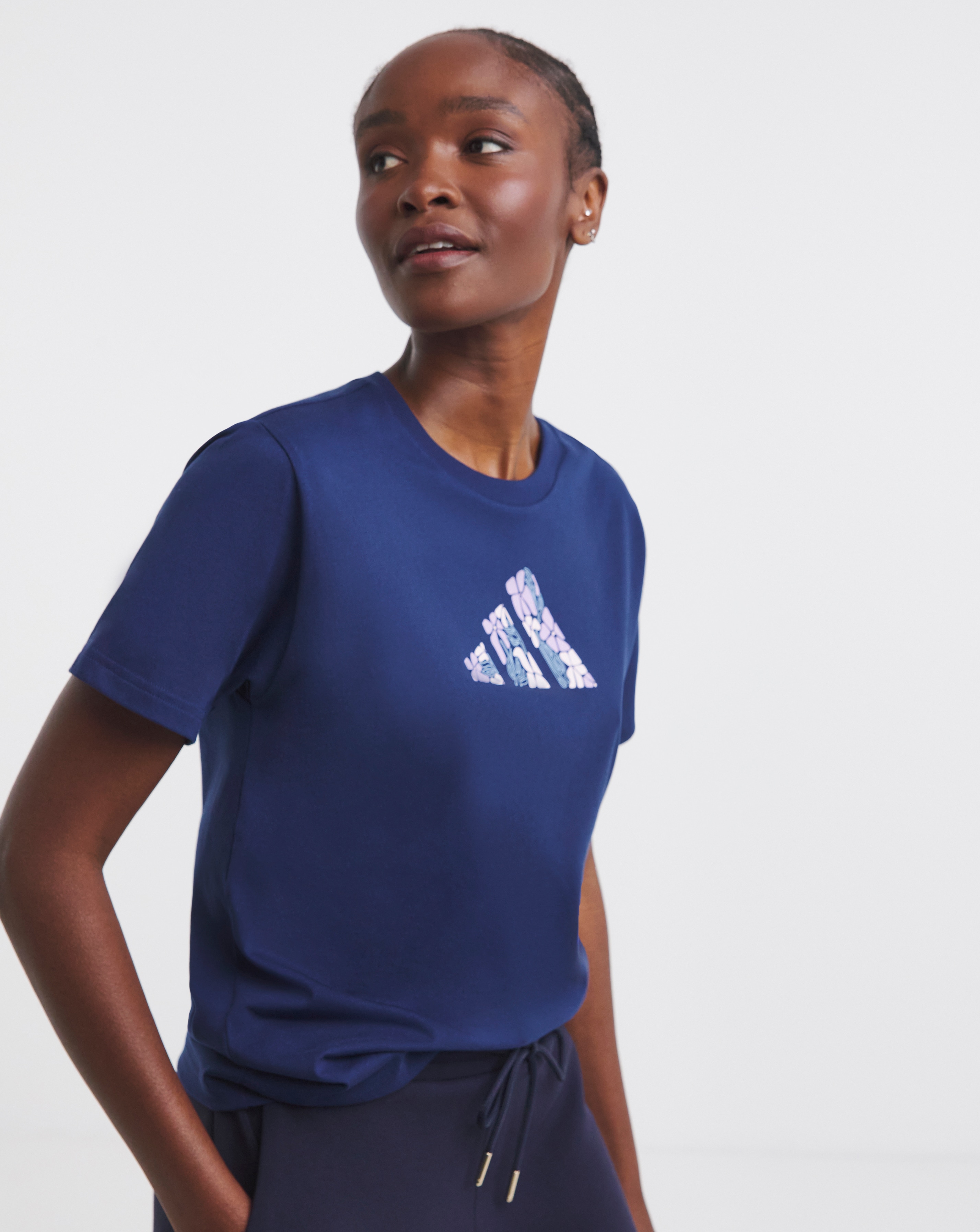 adidas Floral Print Crew T-Shirt