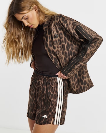 Adidas 3 Stripe Leopard Print Shorts